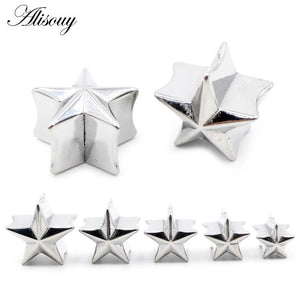 8-16mm Stainless Steel Star Ear Tunnels Gauges Earrings