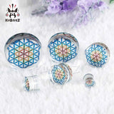 Colorful Texture Acylic Ear Plugs Piercing Tunnels Ear Expanders 2pcs