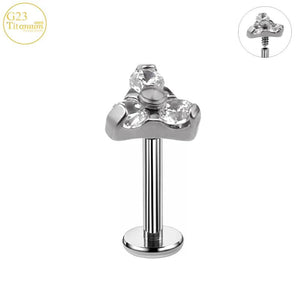 Zircon Lip Stud Titanium Piercing Earrings