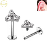 Zircon Lip Stud Titanium Piercing Earrings