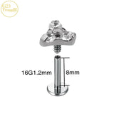 Zircon Lip Stud Titanium Piercing Earrings