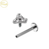 Zircon Lip Stud Titanium Piercing Earrings