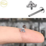 Zircon Lip Stud Titanium Piercing Earrings