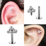 Zircon Lip Stud Titanium Piercing Earrings