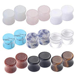 Ear Plugs Stone Silicone Acrylic Tunnels Double Flared Ear Gauges Plugs