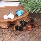 Ear Plugs Stone Silicone Acrylic Tunnels Double Flared Ear Gauges Plugs