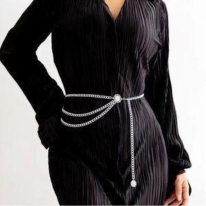 Silver Plated Belly Chain Jewelry for Women Girls HA23302