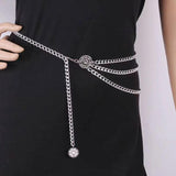 Silver Plated Belly Chain Jewelry for Women Girls HA23302