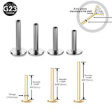 5Pcs G23 Titanium Steel Base for Lip Piercing Ring Earring
