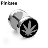 12pcs Punk Gothic Stainless Steel Ear Stud Barbell Earrings Star Skull Leaf