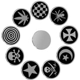 12pcs Punk Gothic Stainless Steel Ear Stud Barbell Earrings Star Skull Leaf