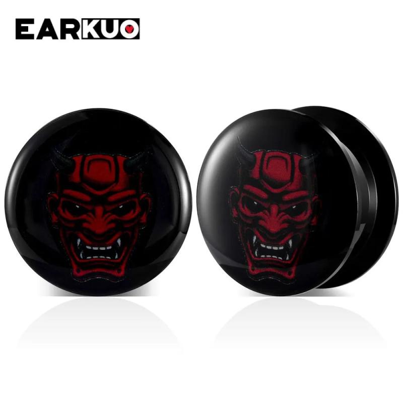 EARKUO Acrylic Snake Cross Colorful Stars Ear Plugs Tunnels Expanders Piercing