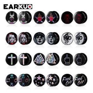 EARKUO Acrylic Snake Cross Colorful Stars Ear Plugs Tunnels Expanders Piercing