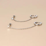 Crystal Zircon Ear Studs Earrings Stainless Steel Chains Tragus Cartilage Pierci