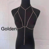 Women's Body Chain Jewelry Chest Sling Underwear Crystal Bra Necklace
