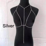 Women's Body Chain Jewelry Chest Sling Underwear Crystal Bra Necklace
