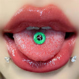 Titanium Steel Devil Eye Tongue Stud - Body Jewelry