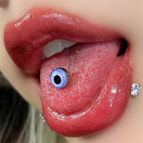Titanium Steel Devil Eye Tongue Stud - Body Jewelry