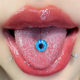 Titanium Steel Devil Eye Tongue Stud - Body Jewelry