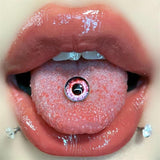 Titanium Steel Devil Eye Tongue Stud - Body Jewelry
