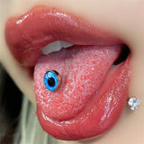 Titanium Steel Devil Eye Tongue Stud - Body Jewelry