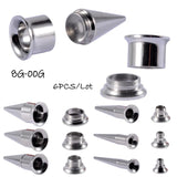 6pcs Stainless Steel Screw Fit Ear Gauges 8g-00g