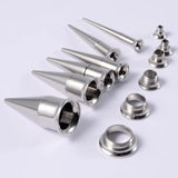 6pcs Stainless Steel Screw Fit Ear Gauges 8g-00g