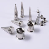 6pcs Stainless Steel Screw Fit Ear Gauges 8g-00g