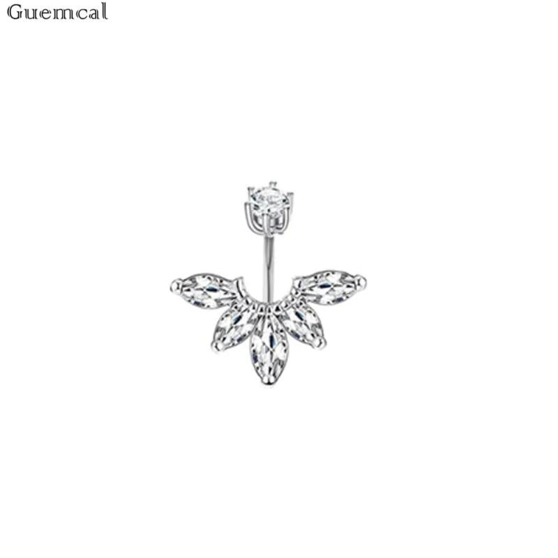Golden Zircon Crystal Belly Button Ring Tassel Belly Button