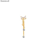 Golden Zircon Crystal Belly Button Ring Tassel Belly Button