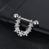 V Shape Nipple Earrings with Zirconia Stainless Steel Post Body Jewelry