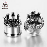 Stainless Steel Ear Piercing Tunnels Double Flared Hand Plugs