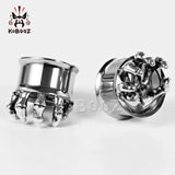 Stainless Steel Ear Piercing Tunnels Double Flared Hand Plugs