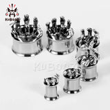 Stainless Steel Ear Piercing Tunnels Double Flared Hand Plugs