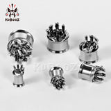 Stainless Steel Ear Piercing Tunnels Double Flared Hand Plugs