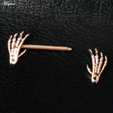 Miqiao 2pcs Stainless Steel Skull Two-hand Breast Ring