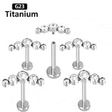 G23 Titanium 16G CZ Inlaid Drilling Ear Nail