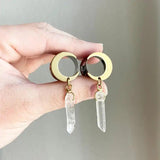 Bohemian Moon Quartz Plugs Stainless Steel