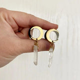 Bohemian Moon Quartz Plugs Stainless Steel