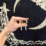 Bohemian Moon Quartz Plugs Stainless Steel