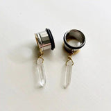 Bohemian Moon Quartz Plugs Stainless Steel