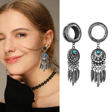 316L Stainless Steel Dream Catcher Dangled Ear Plugs