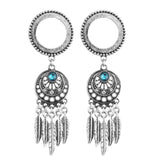 316L Stainless Steel Dream Catcher Dangled Ear Plugs