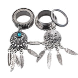 316L Stainless Steel Dream Catcher Dangled Ear Plugs