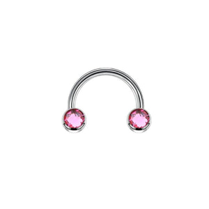 Titanium Nose Septum Ring 16G Crystal Gem Horseshoe Piercing Body Jewelry