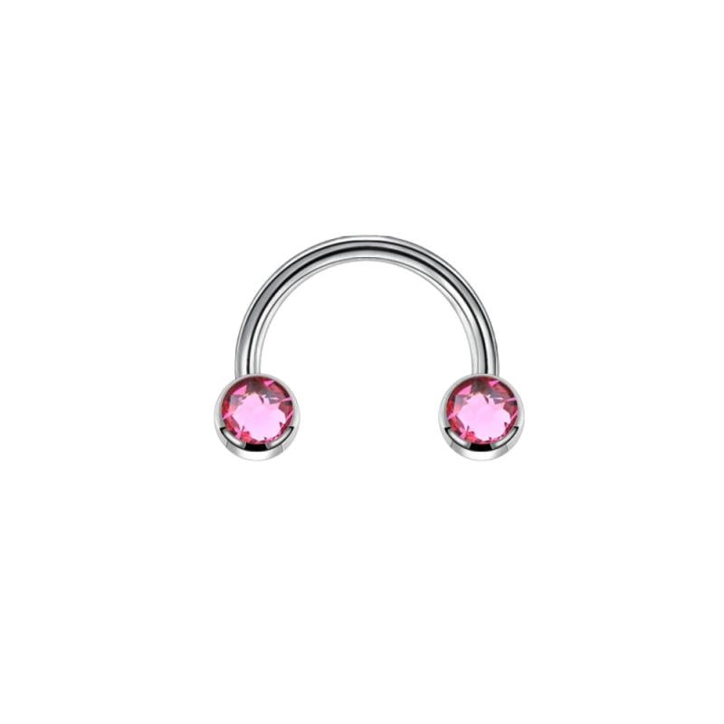 Titanium Nose Septum Ring 16G Crystal Gem Horseshoe Piercing Body Jewelry