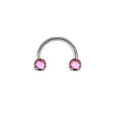 Titanium Nose Septum Ring 16G Crystal Gem Horseshoe Piercing Body Jewelry
