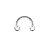 Titanium Nose Septum Ring 16G Crystal Gem Horseshoe Piercing Body Jewelry