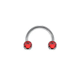 Titanium Nose Septum Ring 16G Crystal Gem Horseshoe Piercing Body Jewelry