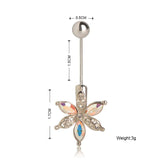 3 Flower Rhinestones Belly Button Ring For Women Girls